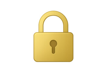 Golden padlock icon illustrating security, data protection, privacy, and access control for digital and physical safeguarding