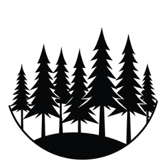 Fototapeta premium Forest trees silhouette nature vector design illustration on white background