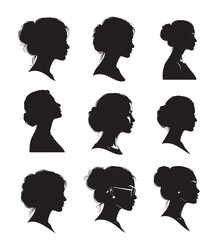 woman portrait silhouette illustration isolated with background 