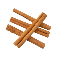 Cinnamon sticks isolated on transparent background
