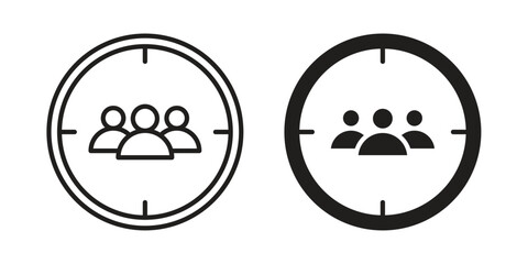 Focus group icon in filled, thin line, stroke style for website and apps