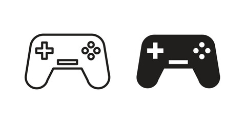 Game controller icon in filled, thin line, stroke style for website and apps © Vhj