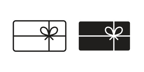 Gift voucher icon in filled, thin line, stroke style for website and apps