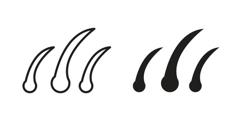 Obraz premium Hair icon in filled, thin line, stroke style for website and apps