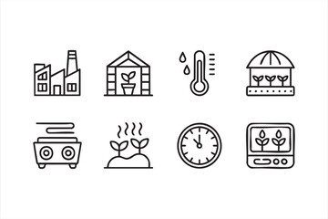Greenhouse climate control and plant-growth illustrations for modern farms