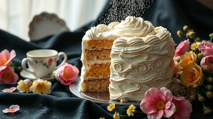 chocolate cake and coffee