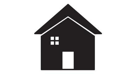 Fototapeta premium Minimalist Black House Icon Silhouette for Architecture Design.
