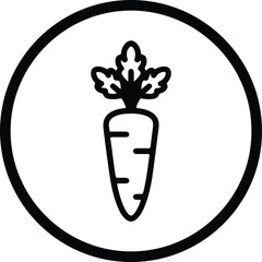 Illustrator Carrot icon in a circle vegetable sign silhouette vector
