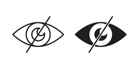 Eye crossed icon designs collection for mobile, ui, web.