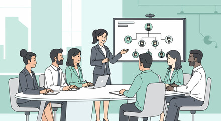 Business Teamwork Discussion On Presentation Of Company Structure