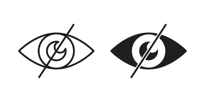 Eye crossed icon designs collection for mobile, ui, web.