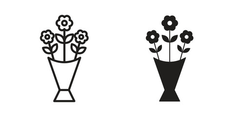 Flower bouquet icon designs collection for mobile, ui, web.