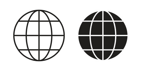 Globe icon designs collection for mobile, ui, web.