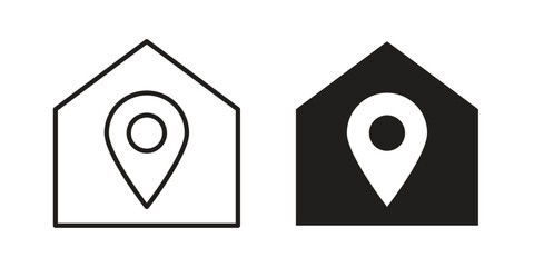 Home location icon designs collection for mobile, ui, web.