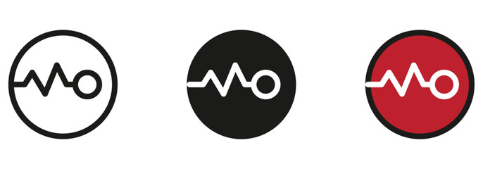 Dynamic MO Initial Logo Design Set for Modern Business Branding in Bold Black, White, and Red Color Combinations, Perfect for Tech Startups