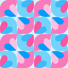 Abstract seamless pattern featuring dual-tone hearts, perfect for Valentine’s Day and any romantic theme. Great for textiles, gift wrap, banners, love-themed designs, and charming decorative projects.