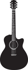 Acoustic Guitar Silhouette Vector Musical Instrument Stringed Design
