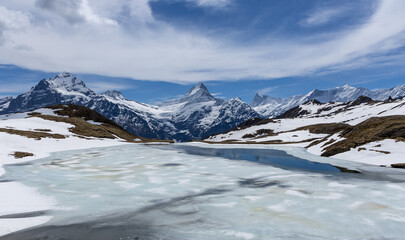 lake bachalpsee in swiss alps