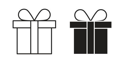 Gift box icon symbol. Vector EPS 10. line and glyph icon