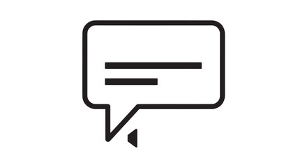 Naklejka premium Minimal chat bubble icon illustrating dialogue and communication for user interface design.