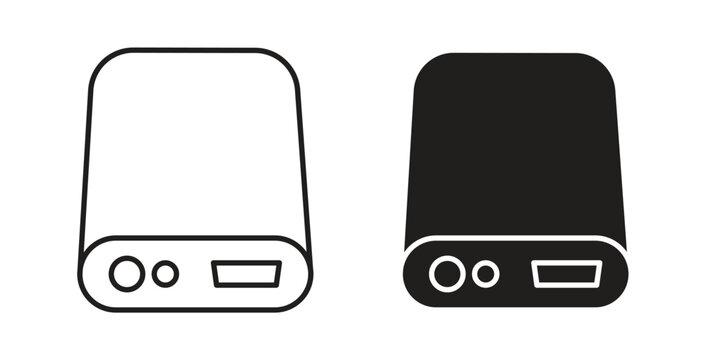 Hard drive icon symbol. Vector EPS 10. line and glyph icon