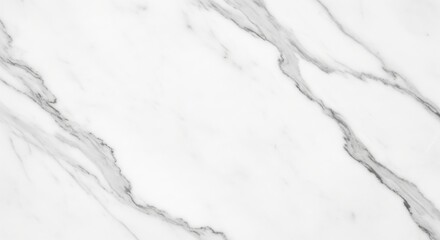 White Carrara Marble Texture with Grey Veins. luxurious white Carrara marble. The surface is polished and smooth, featuring elegant, subtle grey veins flowing naturally across the white stone