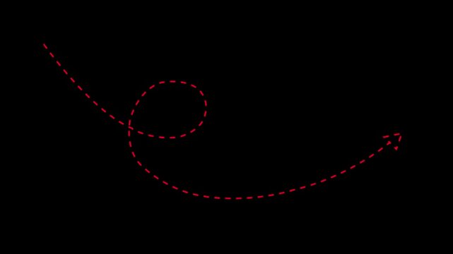 Red Dashed Line Creating a Swirl on Black Background image photo