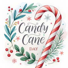 Festive Candy Cane Celebration, National Candy Cane Day Sweet Traditions, Holiday Peppermint Treat Magic, Red and White Candy Joy, Winter Candy Cane Delight