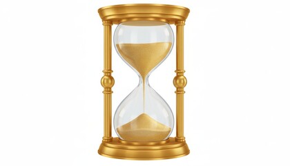 Elegant golden hourglass symbolizing time management, deadlines, and project timelines, a beautiful reminder of productivity and efficient workflow