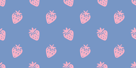 strawberry cartoon seamless pattern for wallpaper or design element.