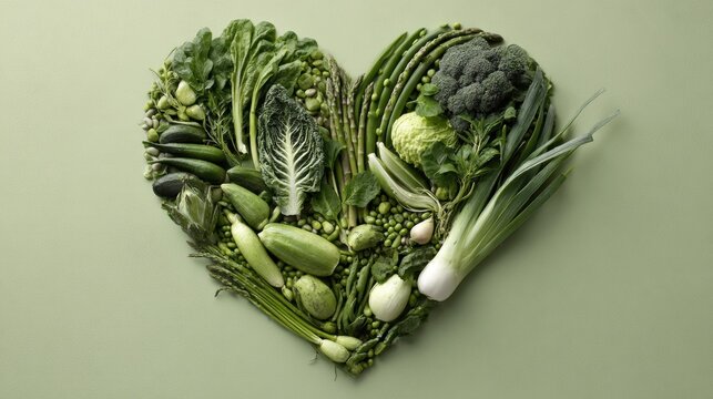 Veganuary winter challenge. Flat lay composition of assorted green vegan ingredients, seasonal renewal and plant based healty concept