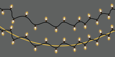 Warm Glow Holiday Lights Decorative Vector for Festive Designs and Backgrounds