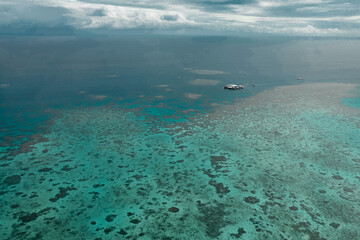 aerial view of the great barrier reef in Queensland