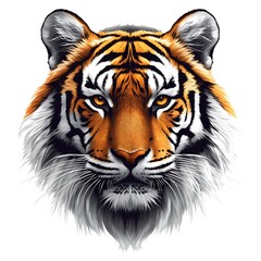 Fierce Bengal Tiger Head Portrait with Intense Orange Eyes animal wildlife photo