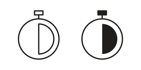 Fototapeta premium Half hour icon doodle set. editable outline stroke vector eps