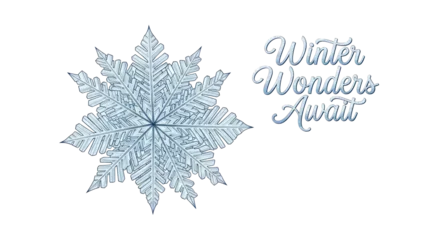 Stickers Meisjeskamer Elegant blue snowflake with winter wonderland lettering evokes holiday cheer and seasonal magic design.  © Kashif