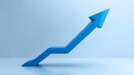 Witness powerful growth with this dynamic blue arrow pointing upwards, symbolizing success, progress, and positive trends for your next impactful campaign