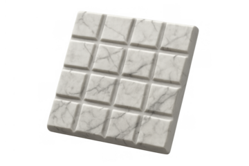 Marble textured chocolate bar. A luxury abstract concept combining precious stone with sweet food design on transparent background