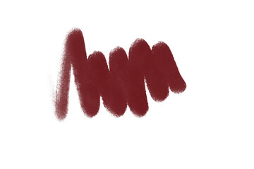 Grungy Textured Maroon Zigzag Scribble Mark or Spray Paint Swash with Transparent Edges