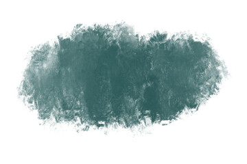 Hand-Painted Abstract Green Teal Paint Brush Stroke Swash Texture with Transparent Background