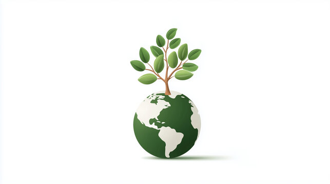 Earth globe with green tree symbolizing International Earth Day  