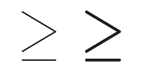 Is greater than icon isolated vector Illustration. Vector pictogram for web and app