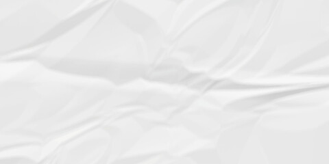 Crumpled paper Blank white crumpled and creased paper poster. Isolated light grungy wrinkled torn old paper material abstract texture background.