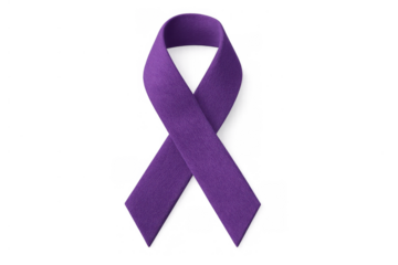 Purple awareness ribbon symbolizing support, solidarity, and hope for various causes including cancer, epilepsy, and domestic violence