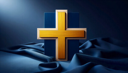 Obraz premium A Swedish flag in minimalist furniture design, Ai generated image