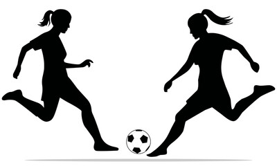  Women soccer player   kicking