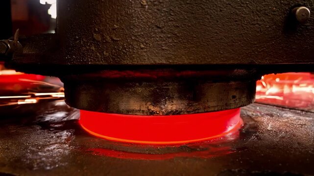 Medium shot capturing close monitoring of material flow rates inside a rotational molding chamber for consistent wall thickness in plastic manufacturing
