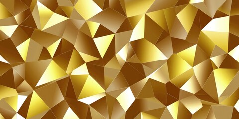 Shiny gold geometric pattern with triangular shapes, creating a luxurious and modern abstract background.