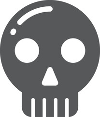 A skull with a black outline and a white background