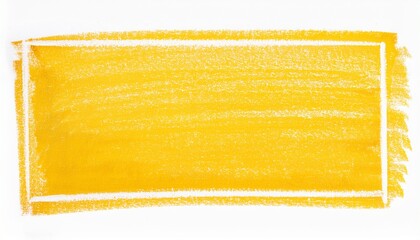 Groovy Crayon Rectangle Border Sketch With Retro Abstract Shading In Funky Yellow Chalk Frame Edge In Graphic Y2K Style Playful Background For Vintage Or Contemporary Creative Use